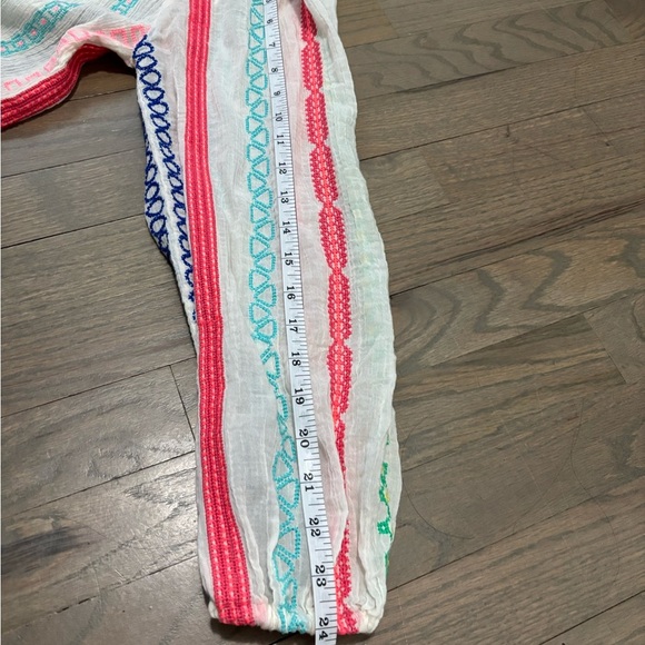 Anthropologie Payal Pratap White multi color embroidered top XS. Missing tassles - Picture 8 of 9